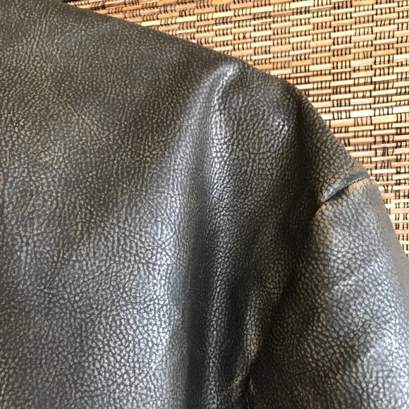 Arizona Leather Biker Jacket w/Stripes: Brown Pebbled, Fully Lined, Men’s XL - Picture 4 of 12